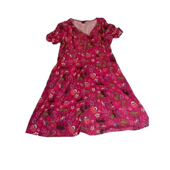 Torrid Women's Midi Button Front Rayon Slub Pink Dress - 1XL - Picture 2 of 15